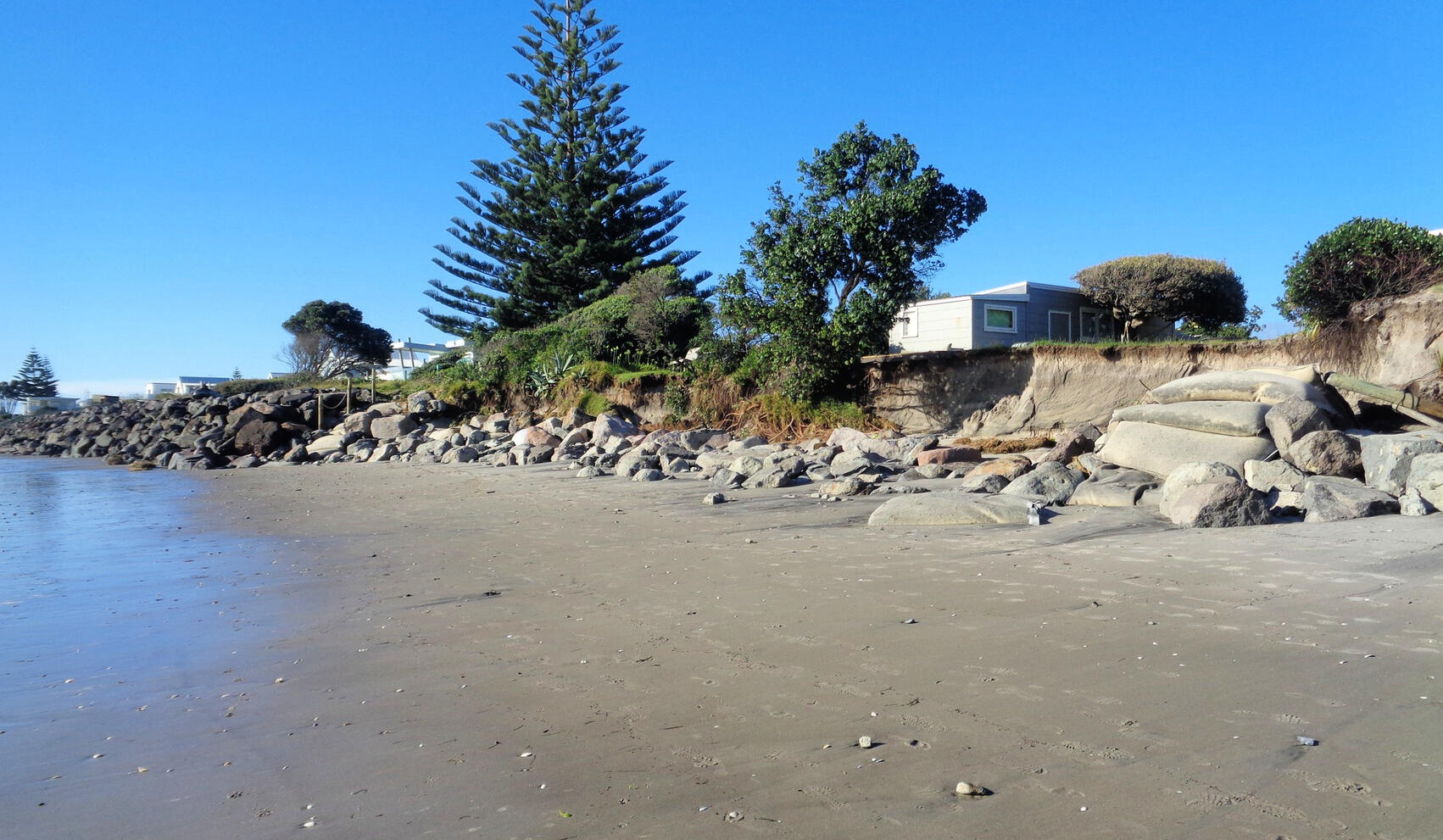 Waihi Beach seawall Waihi Beach coastal erosion